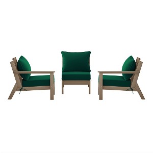 WestinTrends Avalon Outdoor Patio HDPE Loveseat Sofa with Patio Cushions - 1 of 4
