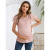Clearlove Maternity Tops Women's Ruffle Short Sleeve T Shirt Lightweight Casual Pregnancy Clothes - 3 of 4
