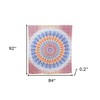 HomeRoots 92" X 84" Orange Blue And Yellow Mandala Cotton Hanging Tapestry - 3 of 4