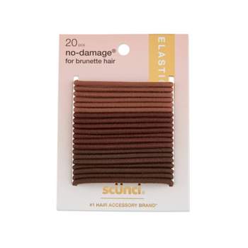scunci  No Damage Elastic Hair Ties - Brunette - 4mm/20ct