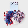 Americana Plaid and Tinsel Hair Twister Set 3pc - Red/White/Blue - 2 of 3