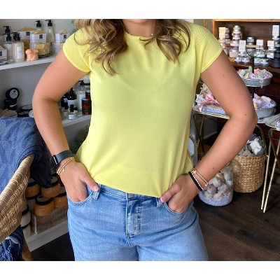 Women's Silky Mesh Detail Sweater Tee - Q2