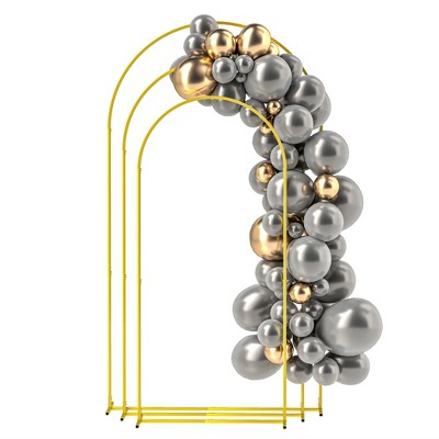 Gold Metal Wedding Arch Backdrop Stand Set of 3