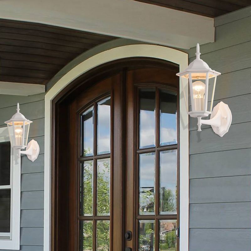 C Cattleya 1-Light White Incandescent Outdoor Wall Sconce in Die-Cast Aluminum(2-Pack ), 2 of 8