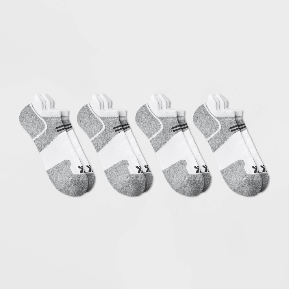 Men's Running 4pk No Show Socks 4pk - All in Motion™ White 6-12