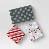 30" 3pk 180 sq ft Christmas Wrap Pack Snowman/Candy Stripes/Snowflakes - Wondershop™ - 2 of 3