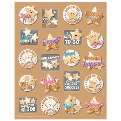 Eureka Star Cookies Sugar Cookie Scented Stickers, Pack of 80 (Pack of 6)