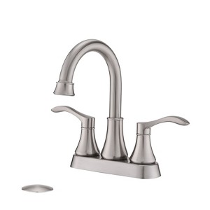 PAGED Bathroom Faucets with 360°Swivel Spout, 4 Inch Centerset Bathroom Sink Faucet with Pop Up Drain - 1 of 4