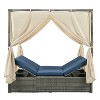Erin PE Rattan Patio Daybed with Curtains, Metal Frame Outdoor Furniture with Adjustable Seat, Tanning Near Me - Maison Boucle - 2 of 4