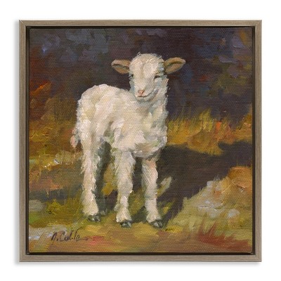 Stupell Industries Soft Baby Lamb Painting, 18" x 18"