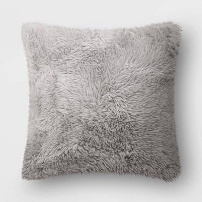 Faux Shearling Bed Rest Pillow Gray - Room Essentials™