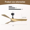 Sofucor 52" ABS Ceiling Fan Adjustable Height 6-Speeds Remote Control Without Light for Indoor and Outdoor - 2 of 4