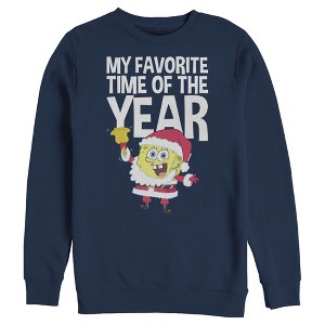 Men's SpongeBob SquarePants Christmas Favorite Time Sweatshirt - 1 of 3