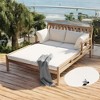 Mshliw  Outdoor Daybed with Curved Armrests and 4 Pillows – Patio Lounge Bed with  Removable Cushions for Poolside, Backyard, and Garden - 2 of 4