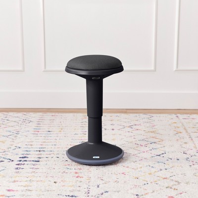Black Adjustable Height Wobble Stool with Cushioned Seat