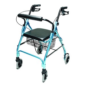 Graham Field Lumex Walkabout Lite Rollator with Seat and Wheels w/ Ergonomic Hand Grips & adjustable Handle Height for Everyday Use - 1 of 4