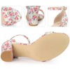 Perphy Women's Floral Printed Open Toe Ankle Strap Chunky Heels Sandals - 3 of 3