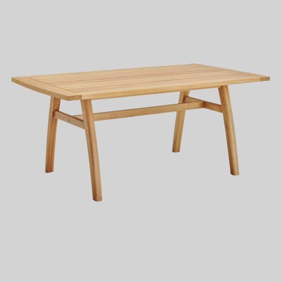 Orlean 57" Rectangle Outdoor Patio Eucalyptus Wood Dining Table Natural - Modway