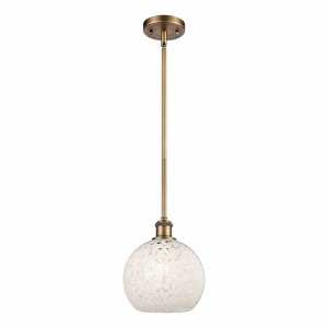 White Mouchette - 1 Light Stem Hung Mini Pendant In Modern Style-10 Inches Tall and 8 Inches Wide - 1 of 1
