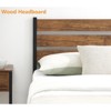 WhizMax Bed Frame with Headboard Footboard, Rustic Brown Wood Farmhouse Metal Platform Bedframe with Wooden Slat - 4 of 4