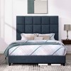 NicBex Modern Queen/King Upholstered Platform Bed Frame with Square Tufted Headboard,Solid Wood Slats Support,Box Spring Needed,Easy Assembly - 2 of 4