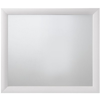 Royal Hampton Wooden Framed Mirror with Rectangular Shape, Silver and White