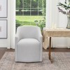 KINWELL 25" Performance Fabric Upholstered Rolling Dining Armchair - 2 of 4