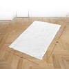 Cheer Collection Plush Shaggy Hair Area Rug with Anti Slip Bottom - White - 3 of 4