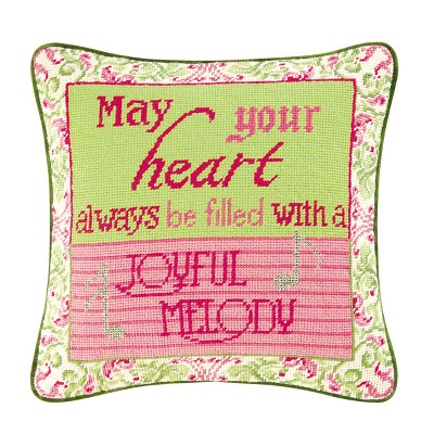 C&F Home 14" x 14" May Your Heart Always Be Needlepoint Throw Pillow