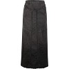 Women's Retro Denim Maxi Skirt - High Waist A-Line with Frayed Hem & Pockets Black - 2 of 4