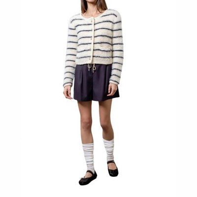 Women's Cozy Striped Cardigan - MOON RIVER