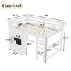 TUYOHW Kids Loft House Bed with Chalkboard,Twin/Full Wood Bed Frame with Play Space & Built-in Bookshelf,Pine Wood Cabin-Style Bunk for Boys,Girls - 3 of 4
