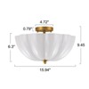 LLHZSY Half-cut Pumpkin Petals Ceiling Light Flush Mount Fixture 15 9/10"W Gold 3-Light Glass Lampshape - 3 of 4
