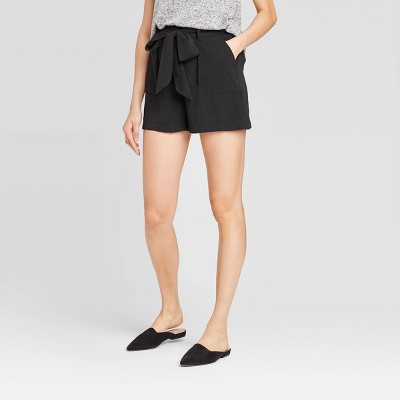 black tie waist shorts