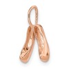 Black Bow Jewelry 14k Rose Gold Petite 3D Ballet Slippers Pendant - 4 of 4