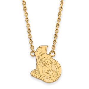 Black Bow Jewelry 14k Yellow Gold Plated Sterling Silver Ottawa Senators NHL Necklace 18 Inch - 1 of 4