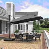 PURPLE LEAF Square Patio Umbrella with Base Large Outdoor Offset Umbrella 360-degree Rotation Cantilever Umbrella for Garden Deck Backyard Pool - 2 of 4