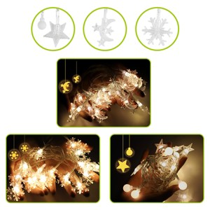PICASSO-TILES 3 PC Indoor LED String Lights Star, Moon, and Snowflake Shapes, Toys for Kids 3+ - 1 of 4