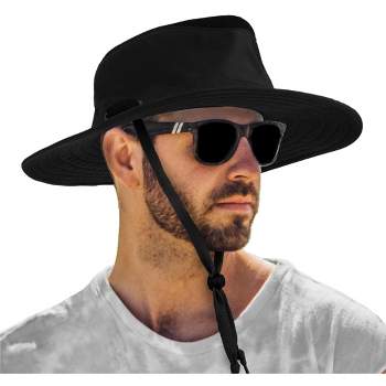 Sun Cube Wide Brim Sun Hat With Neck Flap, Upf50+ Hiking Safari Fishing Hat  For Men Women, Sun Protection Beach Hat (black) : Target