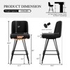 Bekrvio 26" Swivel Counter Height Bar Stools with Back-Faux Leather/Velvet Upholstered, V-Shaped Metal Legs-Modern Counter Stools for Kitchen Island - 4 of 4