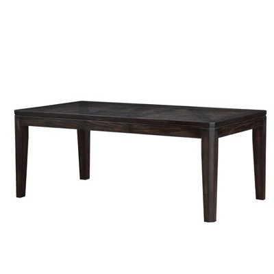 Espresso Extendable Wood Dining Table with Locking Leaf