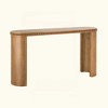KIGFTSOD Vintage Console Table with Beaded Trim, Reversible Curved Legs & Natural Wood Veneer Finish for Hallway, Living Room or Behind Sofa - 2 of 4