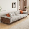 Luck Live Contemporary sofas 111.81in Cotton sofa suitable for living room, with 3 pillows&Removable Slipcover/Gray - 4 of 4