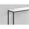 Monarch Specialties Accent Table Console Entryway Narrow Sofa Living Room Bedroom White Marble Look Laminate Black Metal Contemporary Modern - 4 of 4