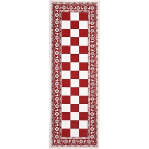 Runner Rug, Washable Checkered Christmas Carpet, Soft Low Pile Non-Slip Rug for Kitchen, Entryway or Hallway Decor - 1 of 4