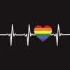 Adult Design By Humans Heartbeat Rainbow Heart Pride By KangThien T-Shirt - 2 of 2
