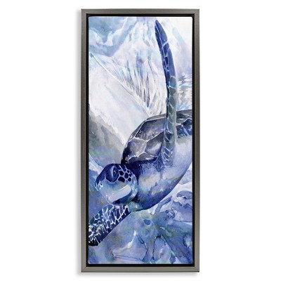 Stupell Industries Sea Turtle Swimming In Ocean, 15" x 31"