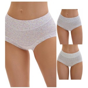 INSPIRE CHIC 3 Packs Women's Cotton Floral Printed High Waisted Full Coverage Tummy Underwear - 1 of 4