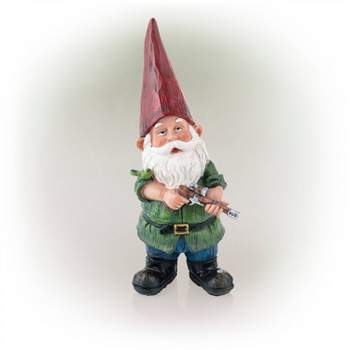 11" Polyresin Hunting Shirt Garden Gnome Statue Green - Alpine Corporation