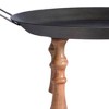 HomeRoots Set of Three Black And Brown Wood And Metal Round Riser Trays With Handles - 3 of 4